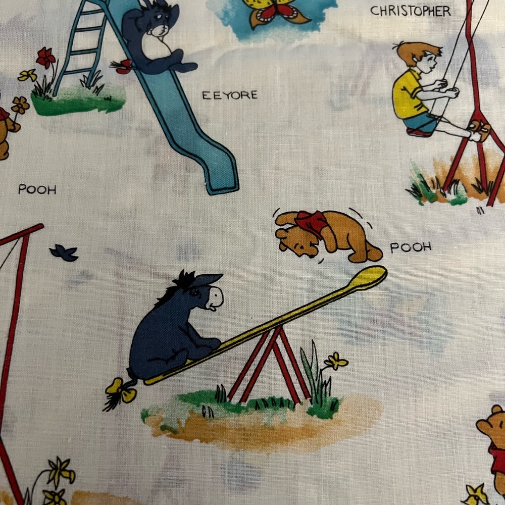 5 yards Vintage Sears Winnie the Pooh Fabric, cotton, 5 single yard cuts